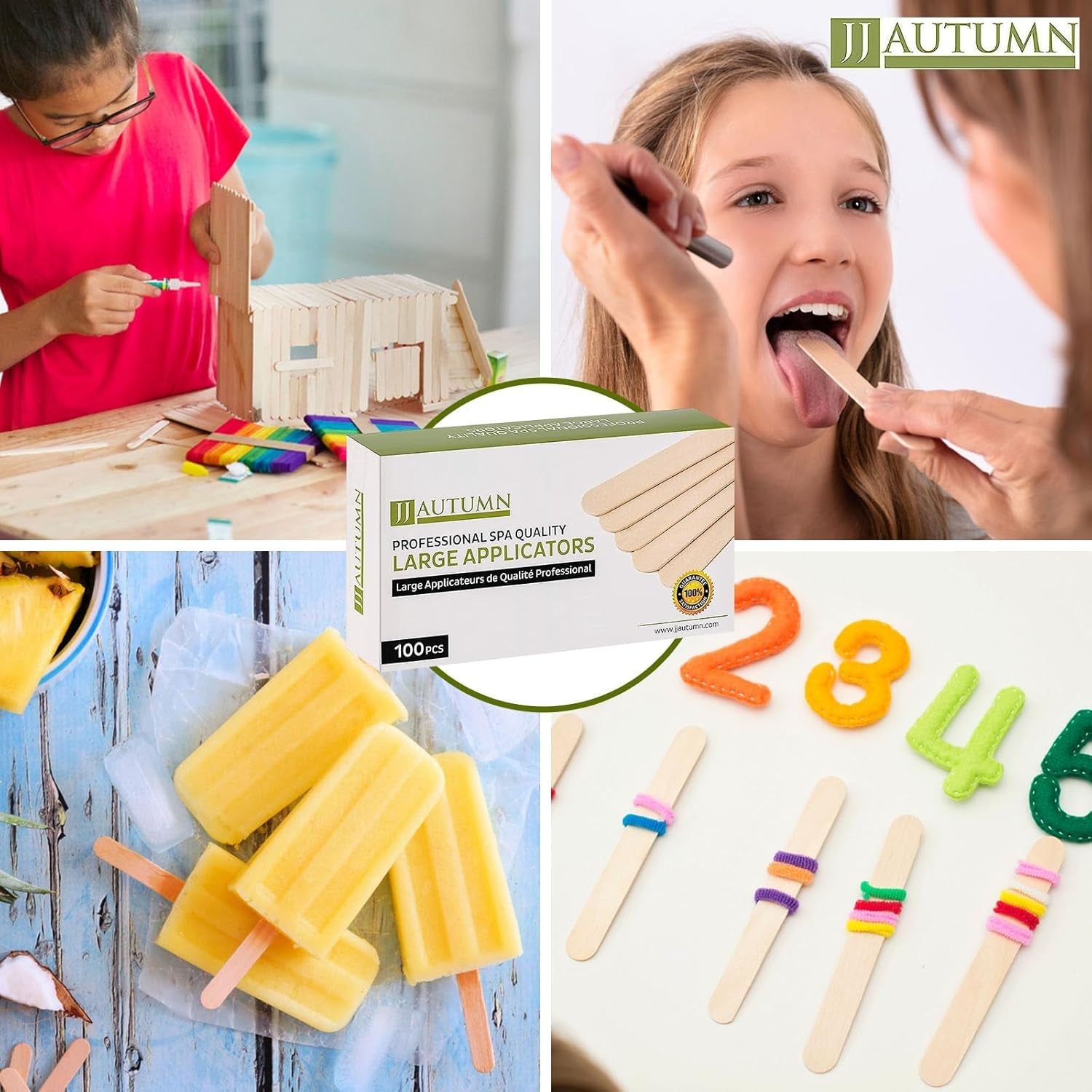 Heavenly Gadget 1 Count (Pack Of 100) Pro Wax Applicator Sticks - 100pk 6" Wooden Tongue Depressors