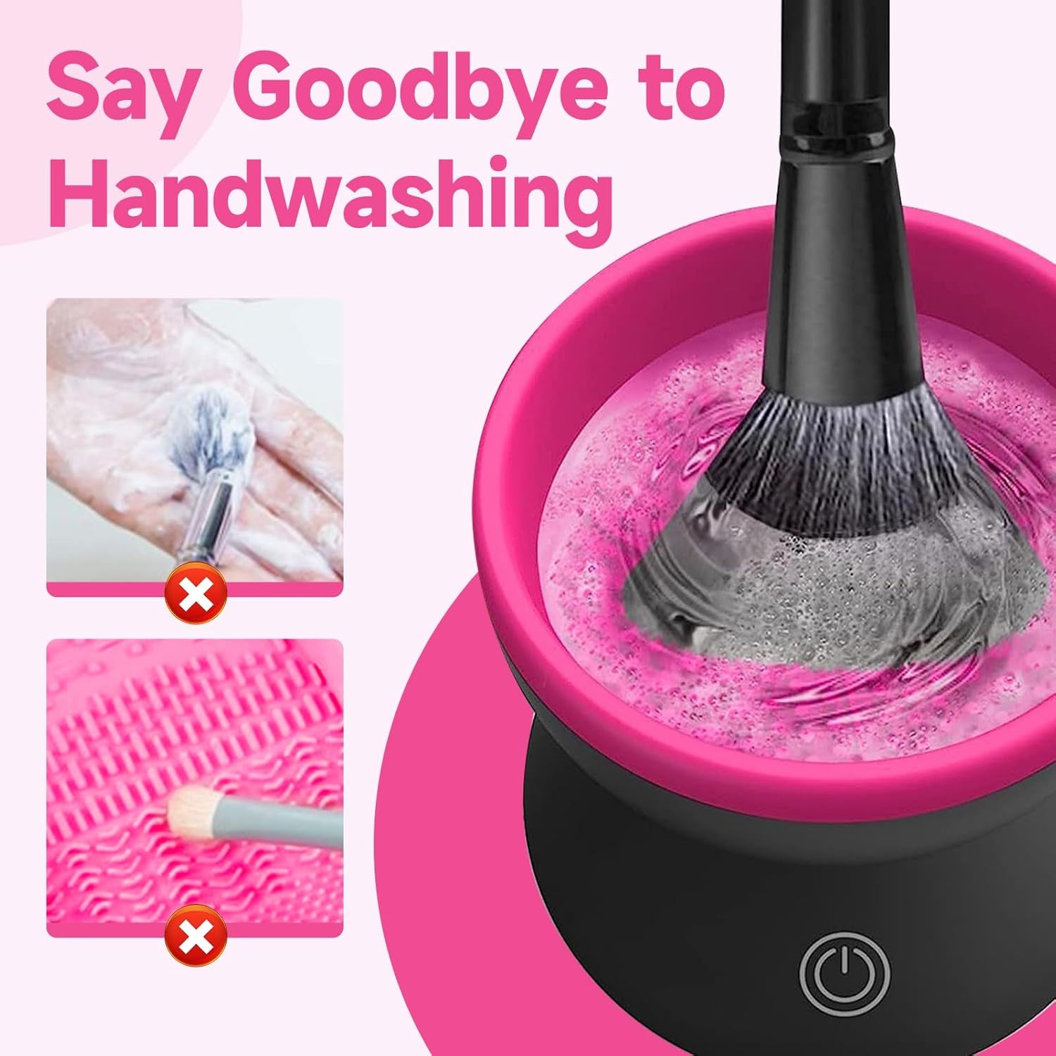 Makeup Brush Cleaner, Electric Makeup Brush Cleaner for Beauty Makeup Brush Set Cleaning Tool, Gift for Ladies, Mother&