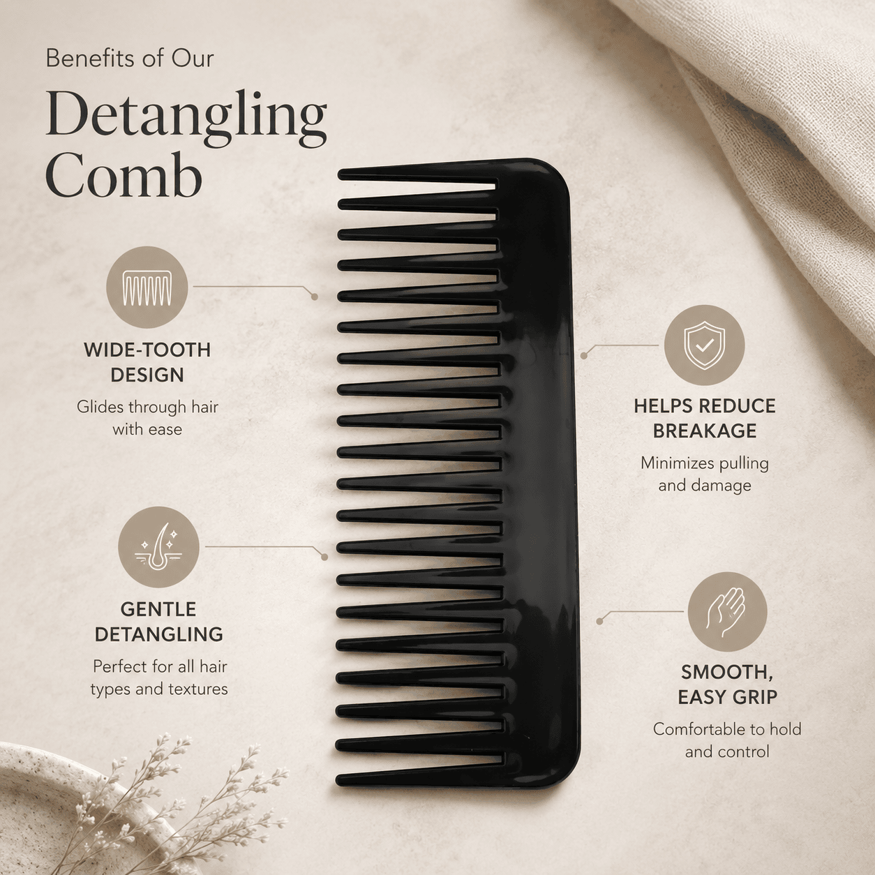 Long Hair Detangling Comb