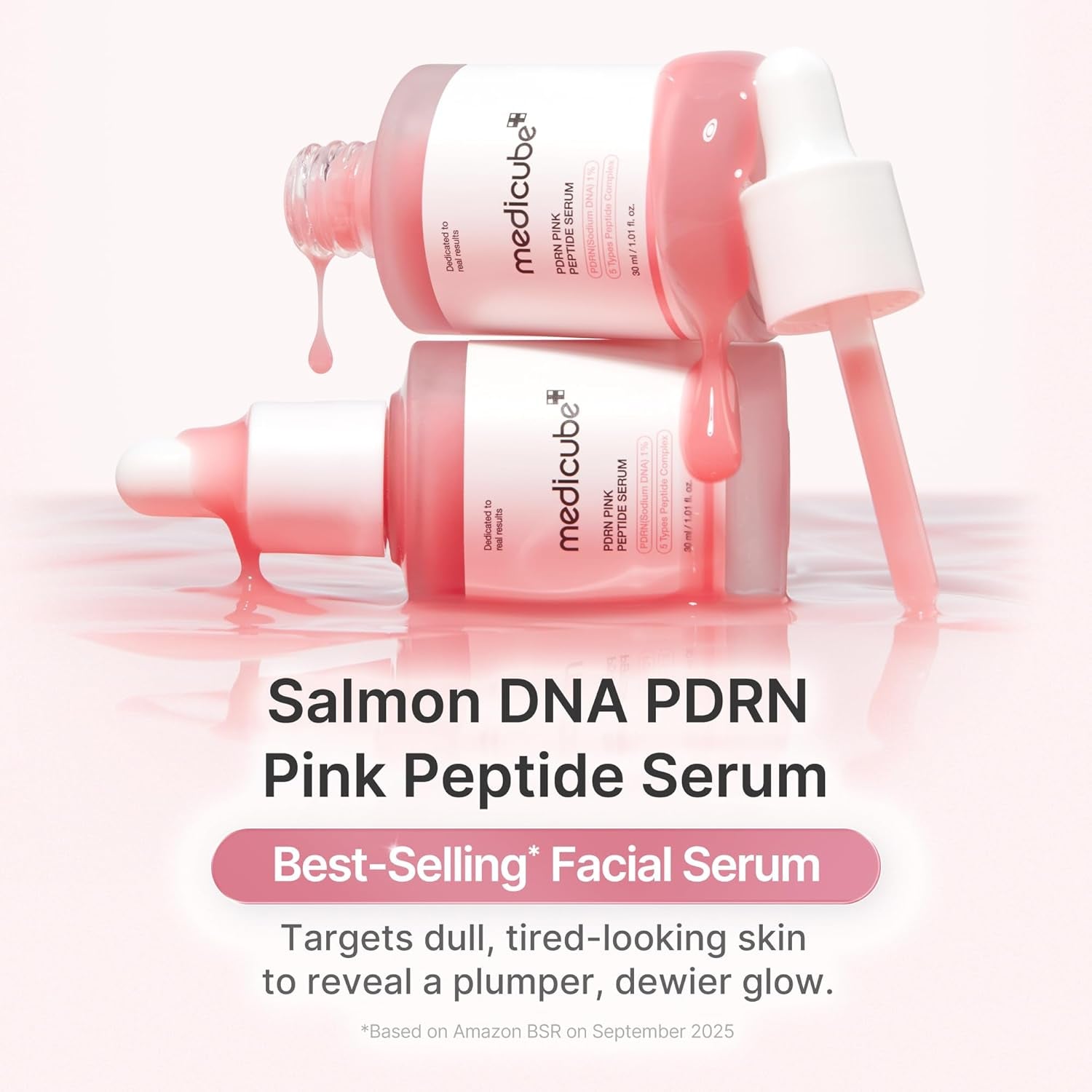 Salmon DNA PDRN Pink Peptide Serum, Pink Glow Serum, Peptide, Niacinamide, Hydrating & Moisturizing & Firming, Uneven Skin Tone, Korean Skincare | 1.01 Fl.Oz. (1.01 Fl.Oz., Salmon DNA PDRN)