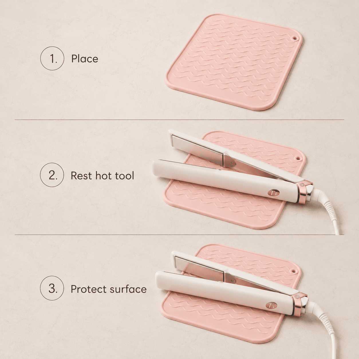 Silicone Heat Resistant Mat for Hair Styling Tools