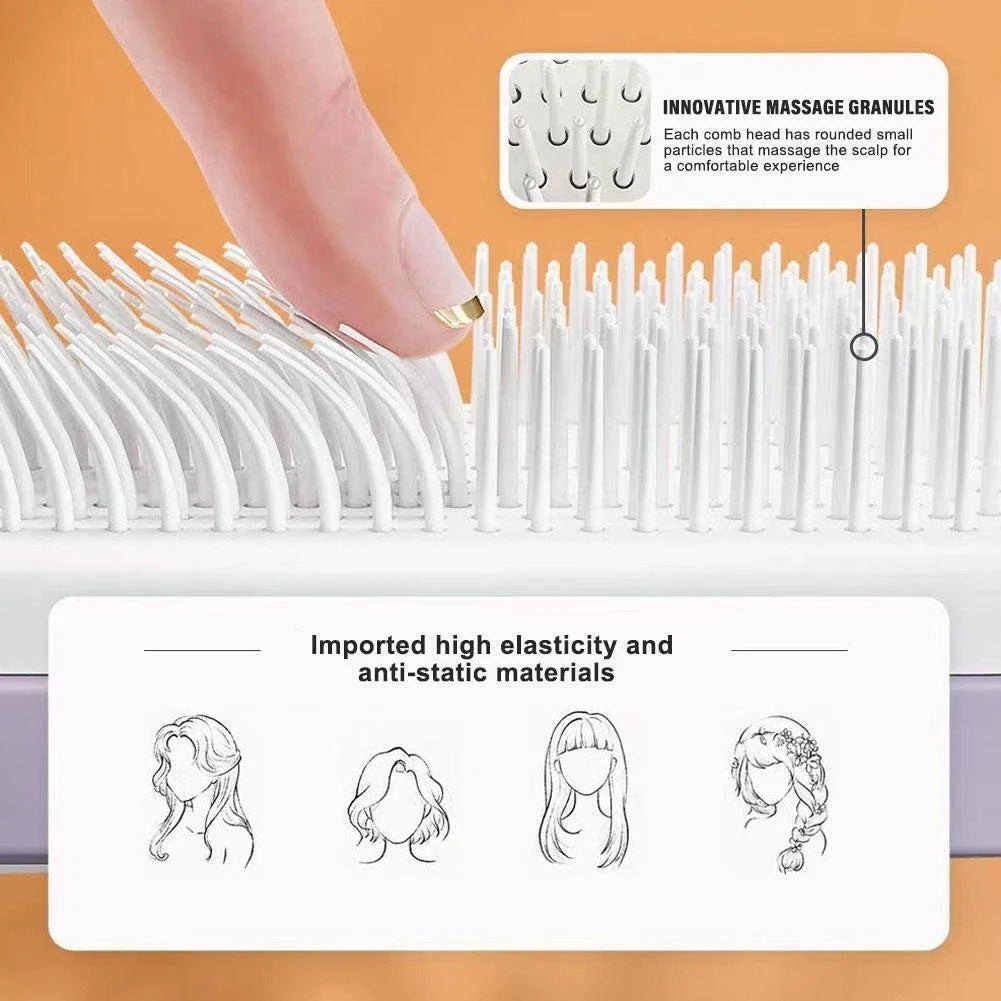 Heavenly Gadget Air Cushion Self-Cleaning Hair Brush