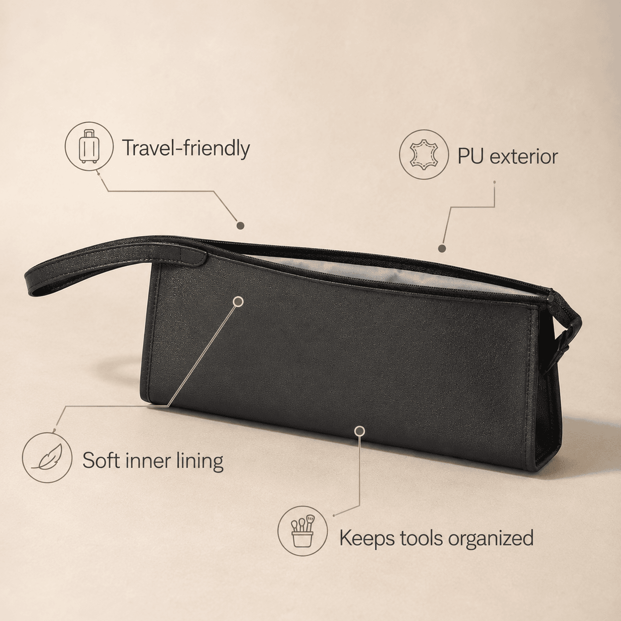 Travel Portable Hair Dryer Storage Bag – PU Organizer Case