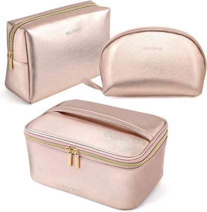 Heavenly Gadget  Rose Gold Trio Travel Makeup Bags