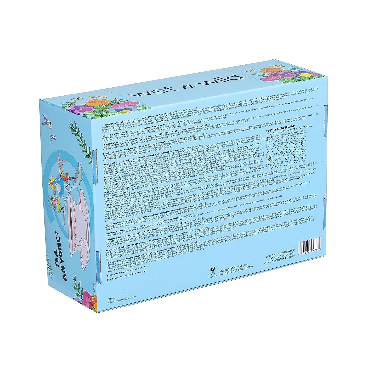 Heavenly Gadget  Alice In Wonderland / 12 Piece Set Alice in Wonderland Makeup Collection