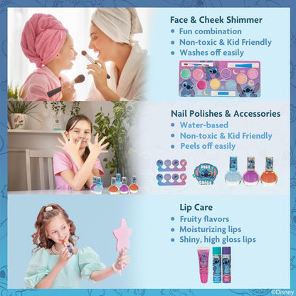 Heavenly Gadget  Stitch Stitch Play Makeup Kit – Washable &amp; Safe for Kids (Ages 3+)