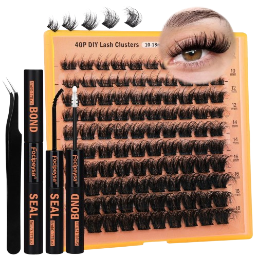 LuxeLash Pro Cluster Kit - 40P Mixed Lengths (10-18mm)