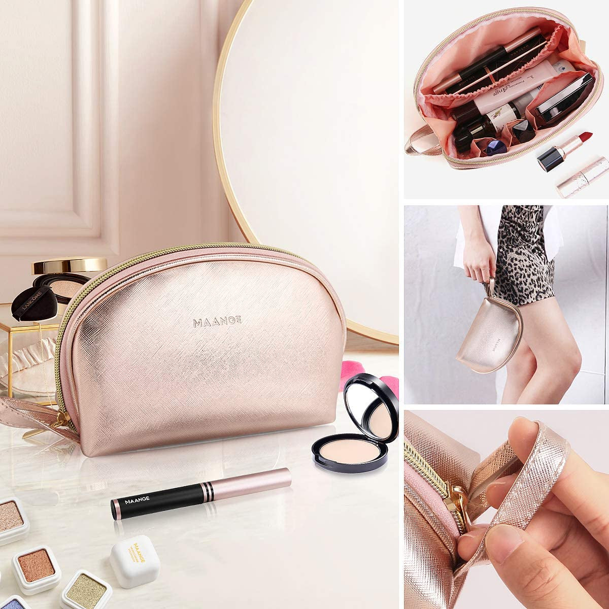 Heavenly Gadget  Rose Gold Trio Travel Makeup Bags