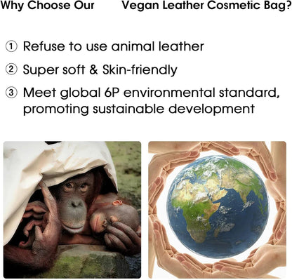 Heavenly Gadget  Sage Green Leather / Medium Sage Vegan Leather Makeup Organizer