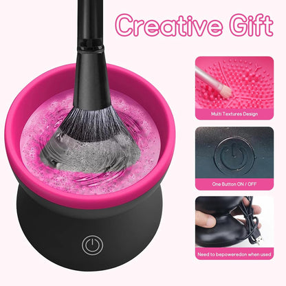 Makeup Brush Cleaner, Electric Makeup Brush Cleaner for Beauty Makeup Brush Set Cleaning Tool, Gift for Ladies, Mother&