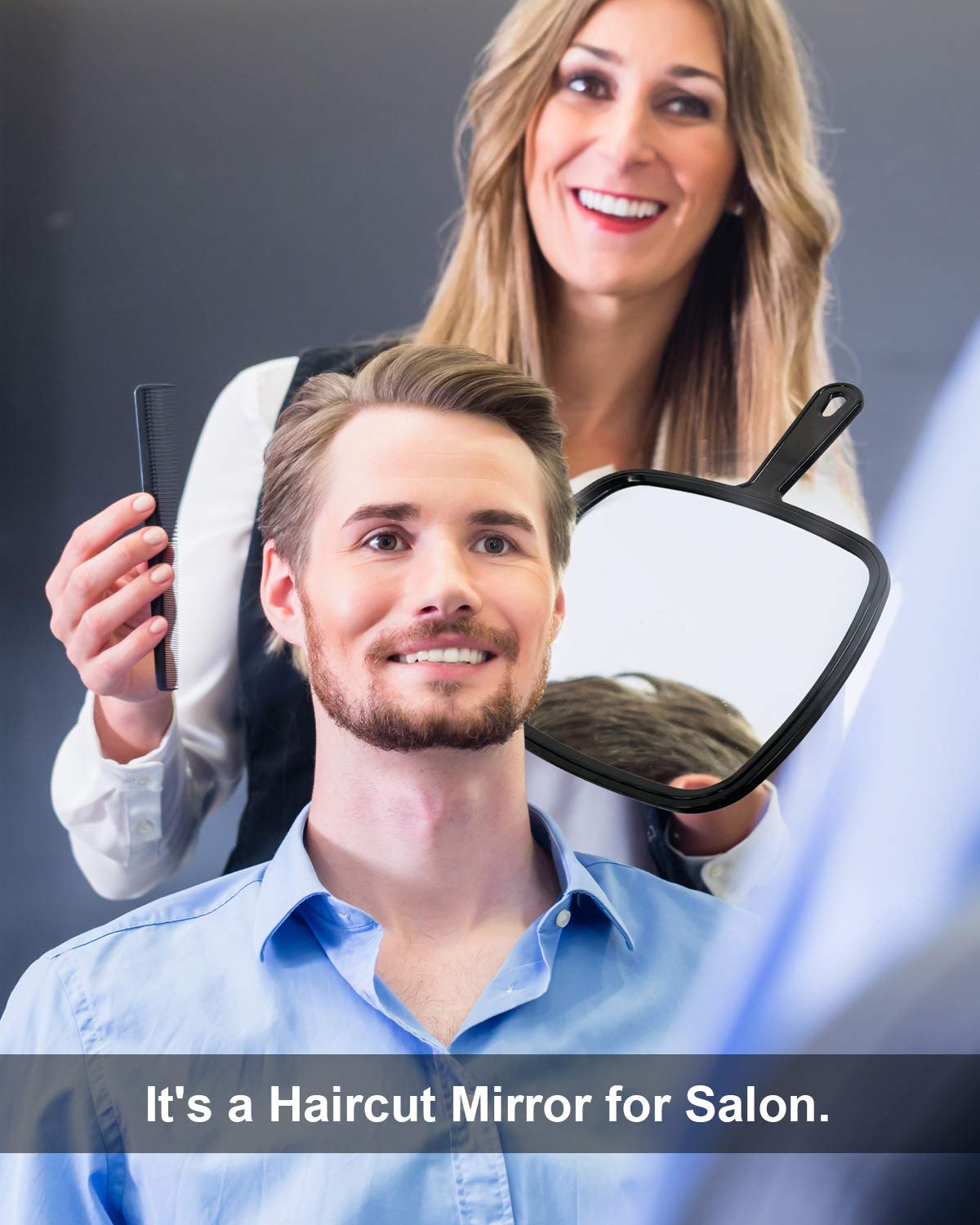 Heavenly Gadget  12.6"L X 8.9"W-3Pcs Salon Pro 3-Pack Hand Mirrors – Extra Large &amp; Durable