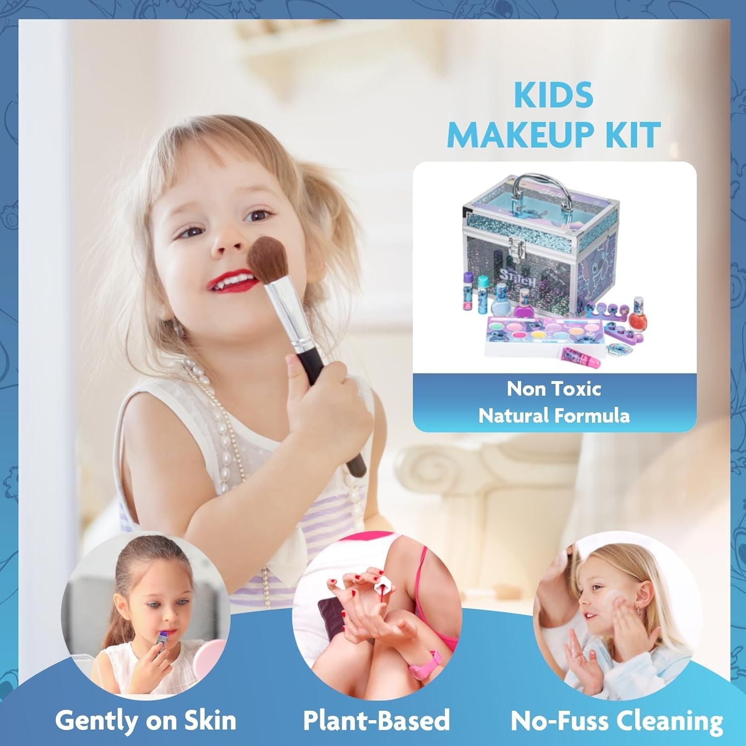Heavenly Gadget  Stitch Stitch Play Makeup Kit – Washable &amp; Safe for Kids (Ages 3+)
