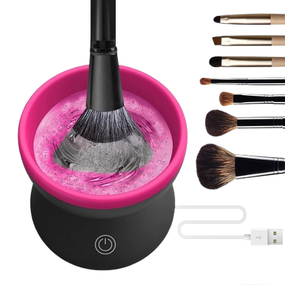 Electric Makeup Brush Cleaner – USB Automatic Deep Cleaning Tool (Reddish-Black)
