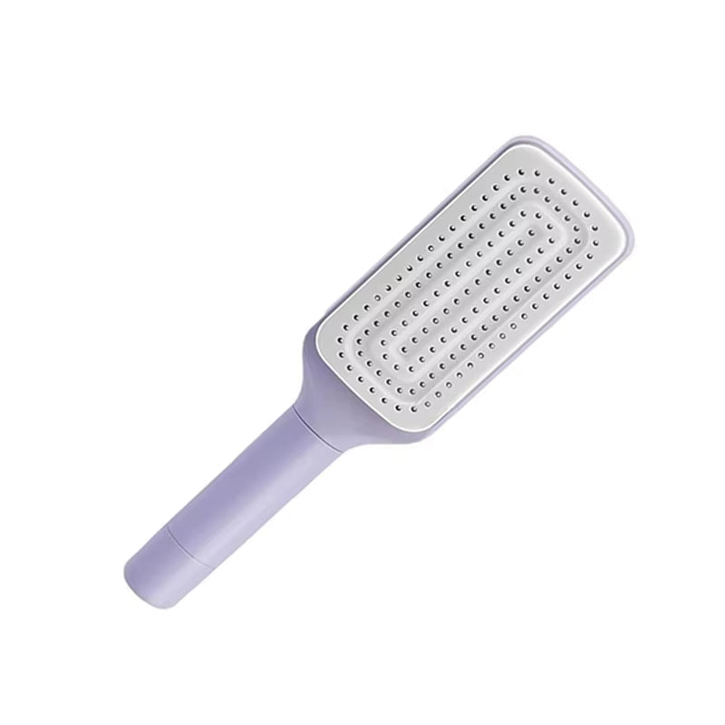 Heavenly Gadget  Purple-1 Air Cushion Self-Cleaning Hair Brush