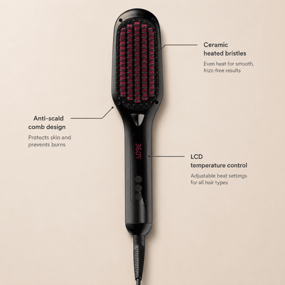 LCD Hair Straightening Comb with Liquid Crystal Display