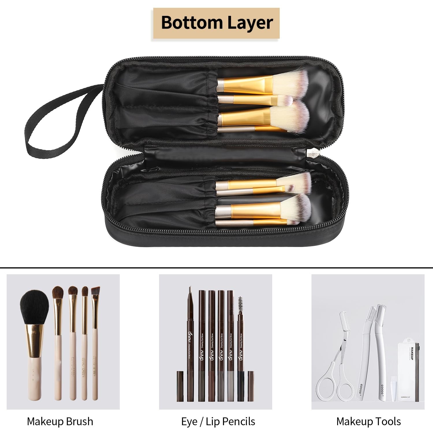 Heavenly Gadget  02-Nylon Black / Small (Pack Of 1) The Jet-Set Makeup Organizer