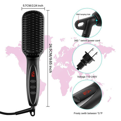 LCD Hair Straightening Comb with Liquid Crystal Display