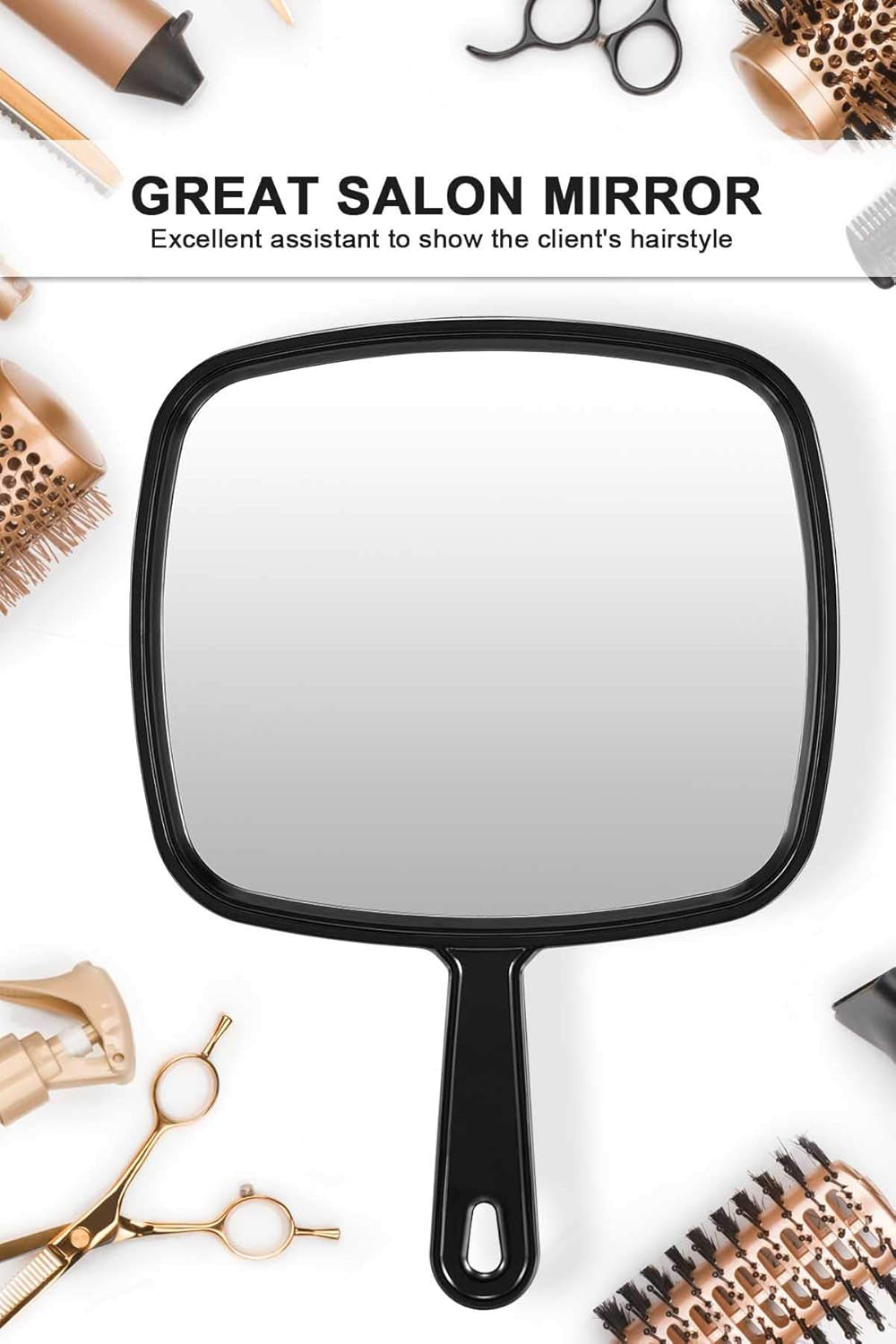 Heavenly Gadget  12.6"L X 8.9"W-3Pcs Salon Pro 3-Pack Hand Mirrors – Extra Large &amp; Durable
