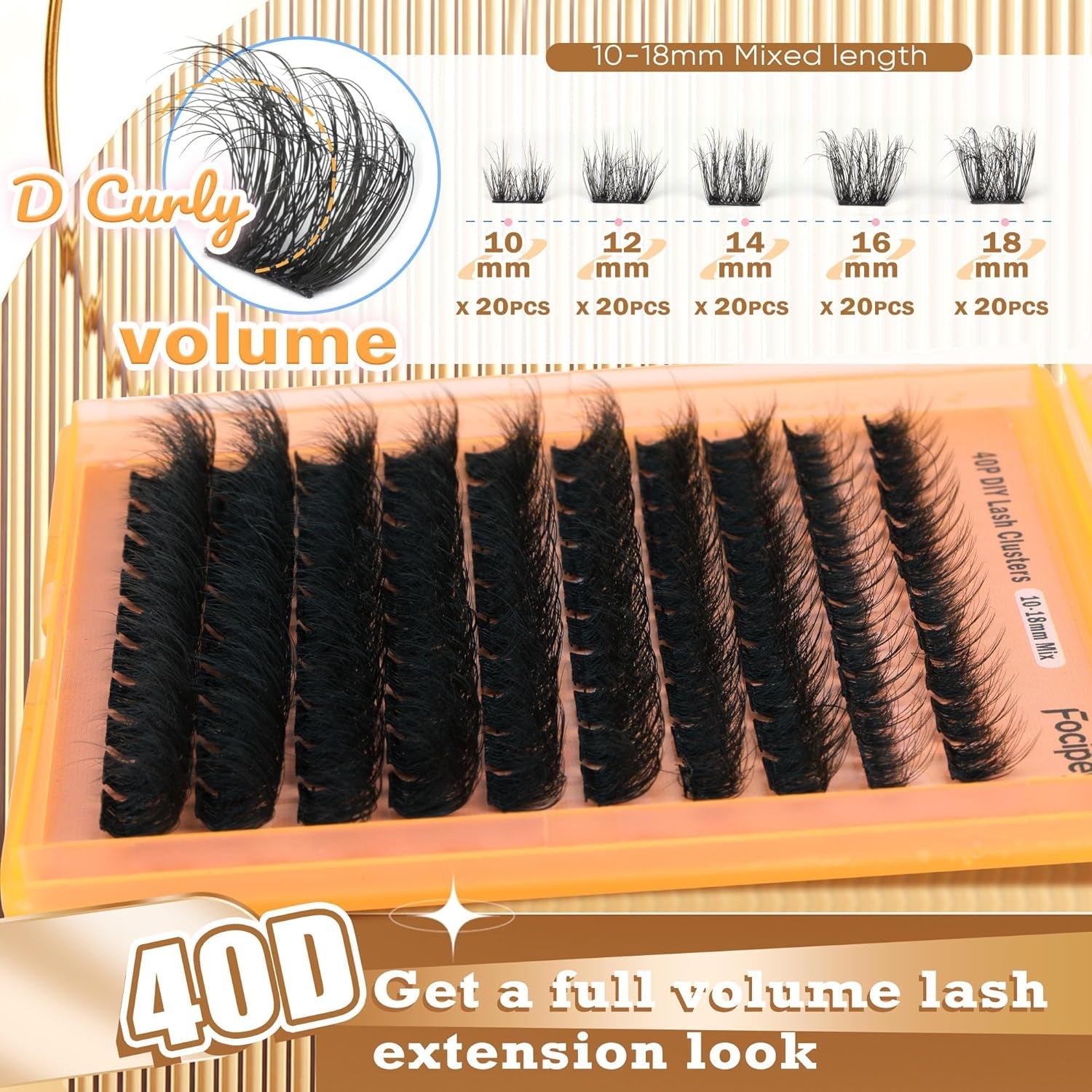 Heavenly Gadget  07C LuxeLash Pro Cluster Kit - 40P Mixed Lengths (10-18mm)