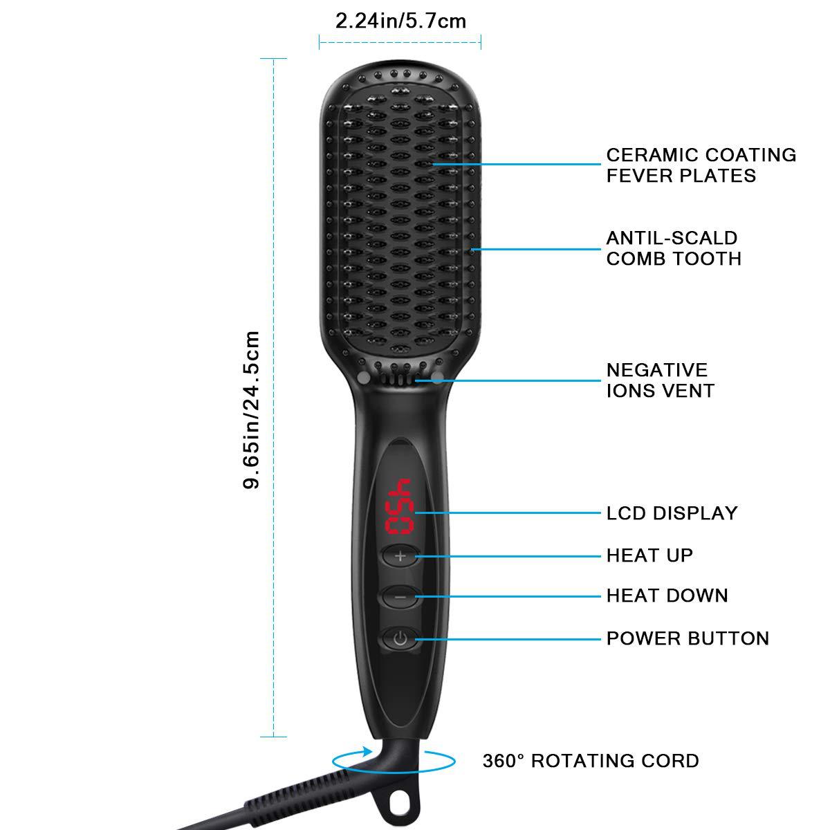 LCD Hair Straightening Comb with Liquid Crystal Display