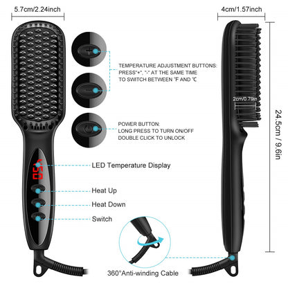 LCD Hair Straightening Comb with Liquid Crystal Display